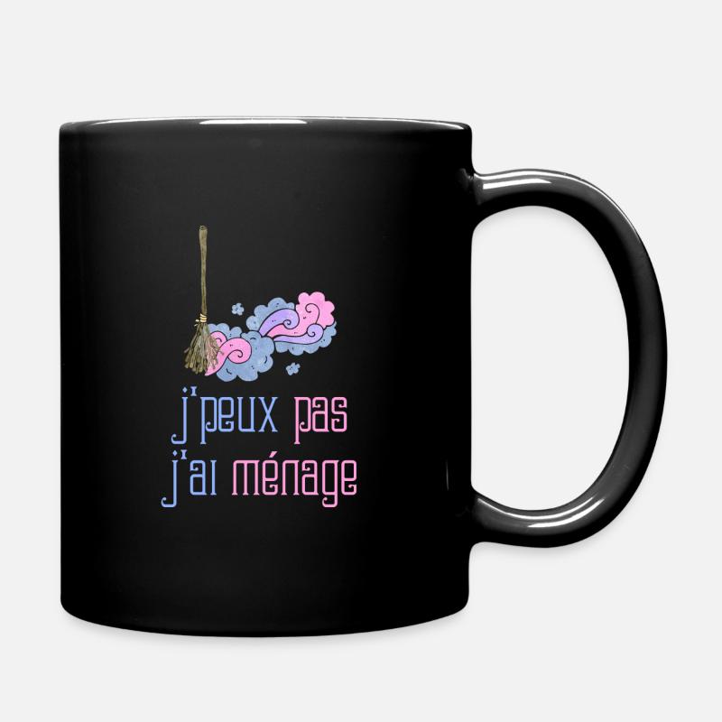 J'peux pas j'ai ménage - Mug uni - noir