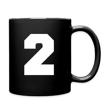 2 Two Numbers Lucky Number Collegestyle Gift Idea - Full Colour Mug - black - Right