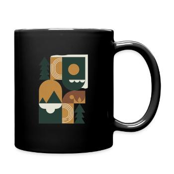 Geometrisches Naturblockdesign - Tasse einfarbig - Schwarz - Rechts
