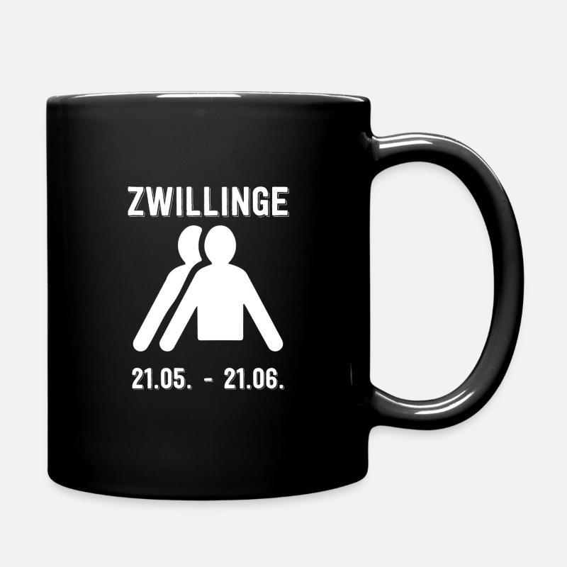 Zwillinge Sternzeichen Tierkreiszeichen Horoskop - Tasse einfarbig - Schwarz