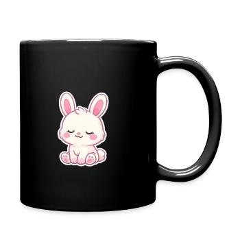 Kawaii niedliches Baby, Kaninchen-Kawaii-Stil - Tasse einfarbig - Schwarz - Rechts