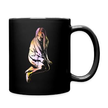 Fille de feu - Mug uni - noir - Droite