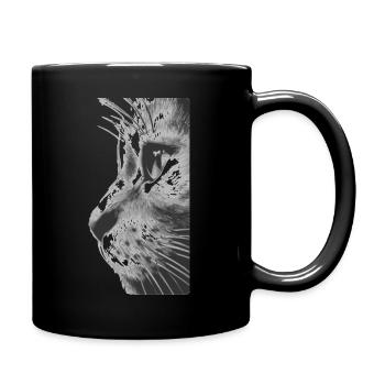 Visage du chat - Mug uni - noir - Droite