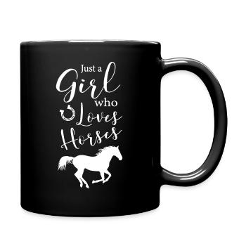 Cheval amour chevaux juste fille aime chevaux cavalier - Mug uni - noir - Droite