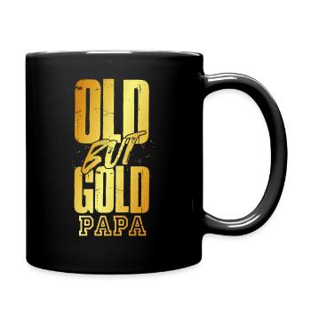 Old but Gold Papa in goldener Schrift - Tasse einfarbig - Schwarz - Rechts