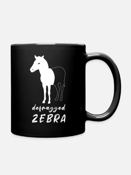 Defragged Zebra Informatiker Admin Geek Geschenk - Tasse einfarbig - Schwarz