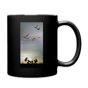 Le bal des grues du soir - Mug uni - noir - Droite