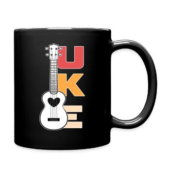 Ukulele - Full Colour Mug - black - Right