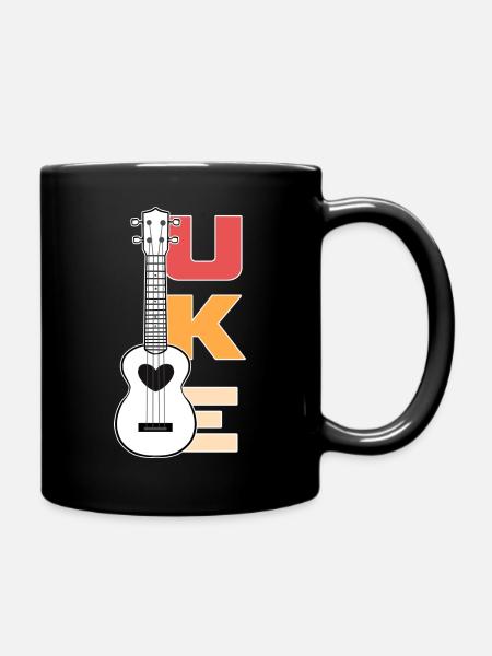 Ukulele - Full Colour Mug - black