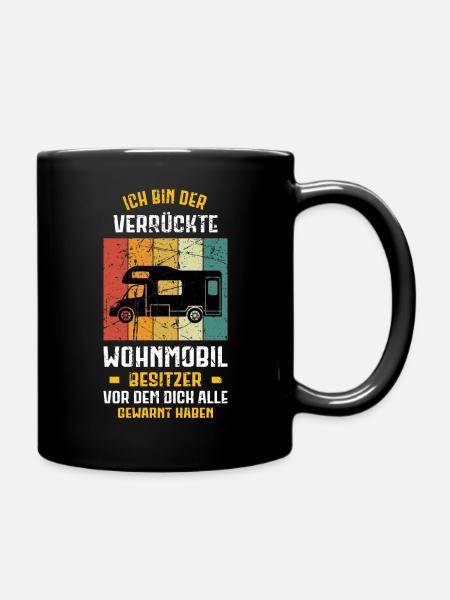 Wohnmobil Camper Camping Wohnwagen Campen - Tasse einfarbig - Schwarz