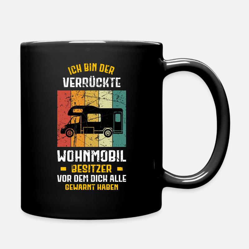 Wohnmobil Camper Camping Wohnwagen Campen - Tasse einfarbig - Schwarz