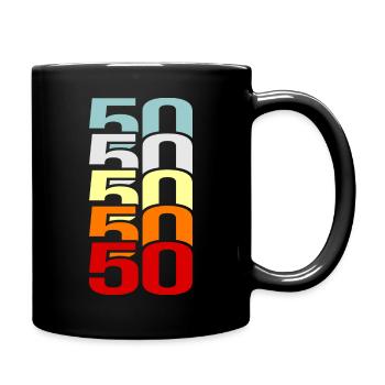 50. Geburtstag 50 Jahre alte Geschenk - Tasse einfarbig - Schwarz - Rechts
