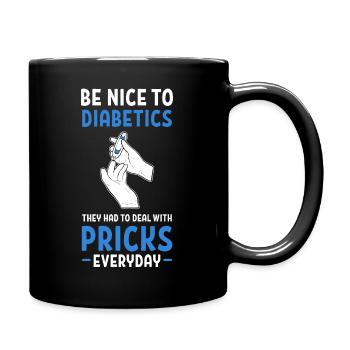 Diabetes Diabetiker Insulin - Tasse einfarbig - Schwarz - Rechts