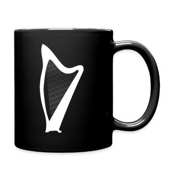 Harfe Geschenk Musikinstrument Musiker Zupfen - Tasse einfarbig - Schwarz - Rechts