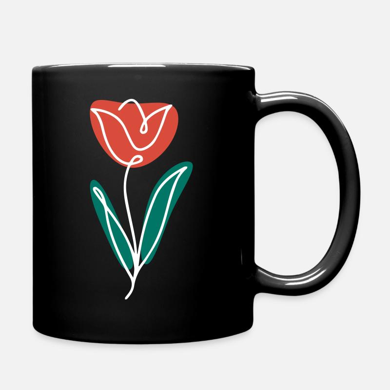 Flower Abstract art - Full Colour Mug - black