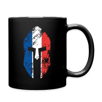 Casque de guerrier spartiate drapeau de la France - Mug uni - noir - Droite