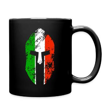Spartanische Helmflagge Italiens - Tasse einfarbig - Schwarz - Rechts