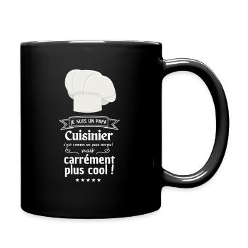 PAPA cuisinier fête des pères cadeau humour drôle - Mug uni - noir - Droite