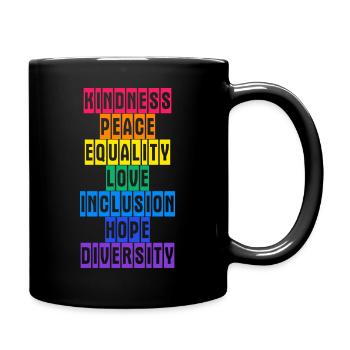 Paix Amour Egalité Diversité Droits de l’homme - Mug uni - noir - Droite