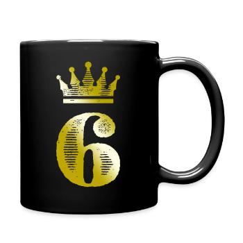 6 Number Crown Gold - Full Colour Mug - black - Right