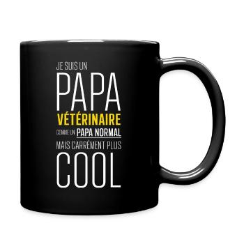 papa vétérinaire / humour veterinaire papa - Mug uni - noir - Droite