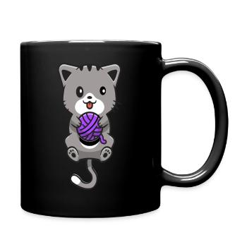 kitten - Full Colour Mug - black - Right