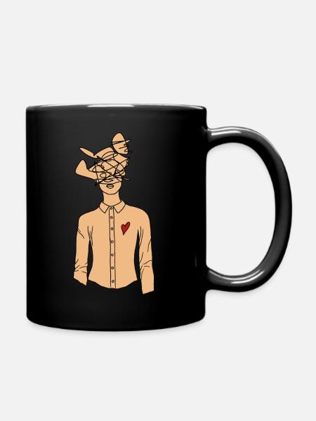 LineArt Femmes beige - Mug uni - noir