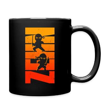 10. Geburtstag Ninja 10 Jahre alt kleiner Ninjas - Tasse einfarbig - Schwarz - Rechts