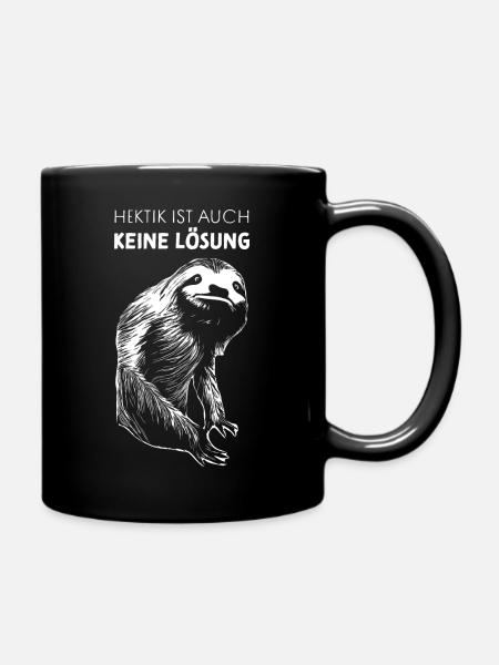 Faultier Chillen Teenager Faul Faulenzer - Tasse einfarbig - Schwarz