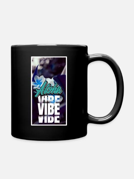 Aloha Flower Vibe - Full Colour Mug - black