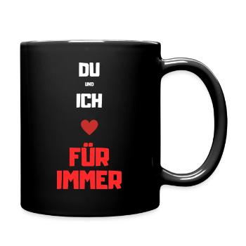 Du und Ich für Immer Grafik - Tasse einfarbig - Schwarz - Rechts