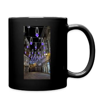 Kerzen bei Nacht - Tasse einfarbig - Schwarz - Rechts