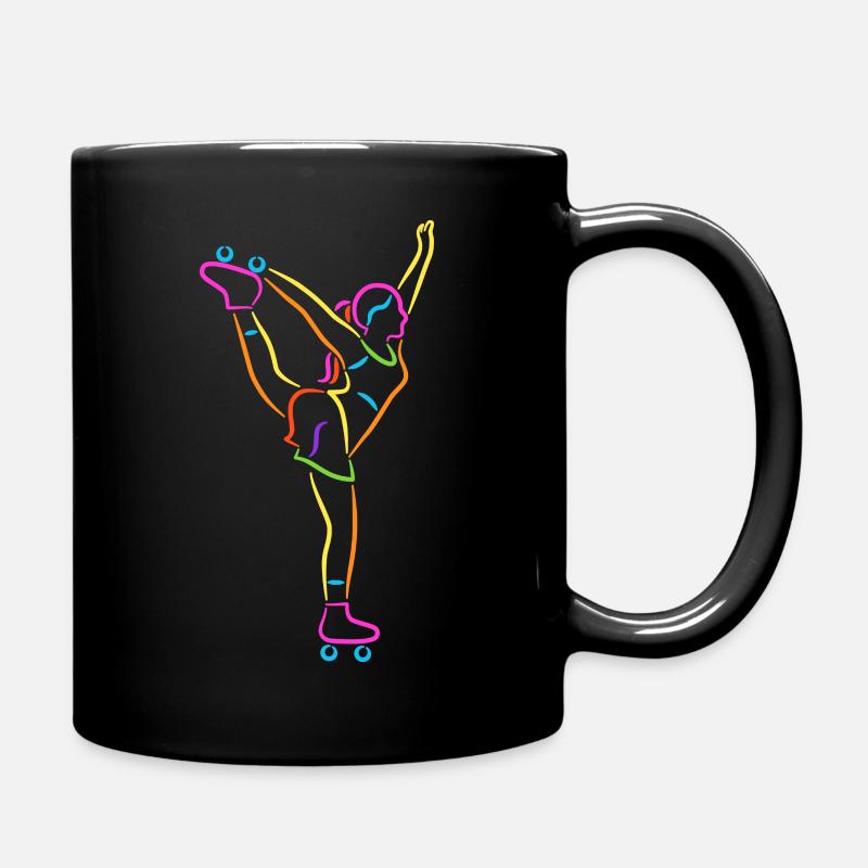 Rollschuhe Roller Skates bunt Mädchen Rollschuh - Tasse einfarbig - Schwarz
