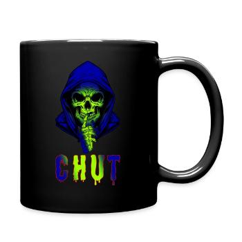 Tête de mort chut - Mug uni - noir - Droite