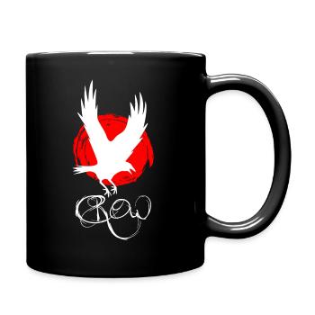 Rabe Krähe Crow - Tasse einfarbig - Schwarz - Rechts