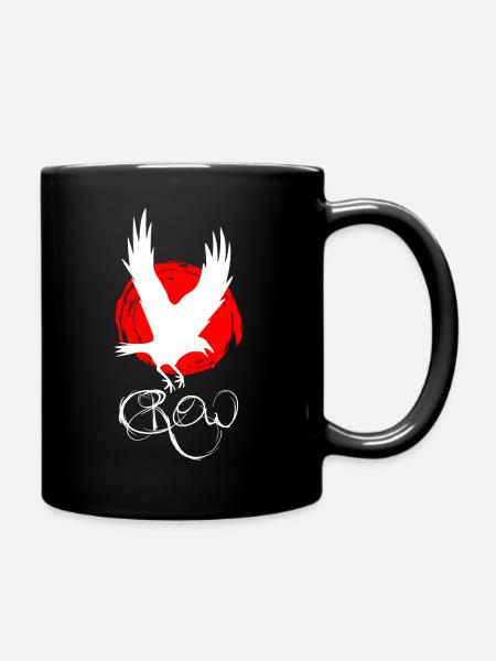 Rabe Krähe Crow - Tasse einfarbig - Schwarz