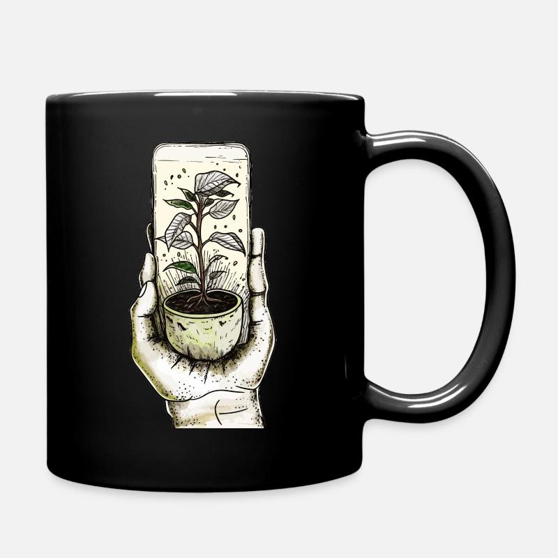 Pflanzen Sie mehr Pflanzen - Tasse einfarbig - Schwarz