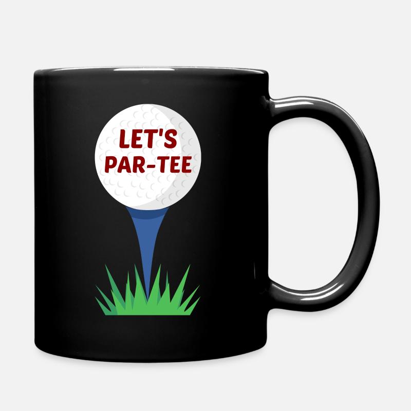 Let's Par-Tee | Golf Pun - Full Colour Mug - black