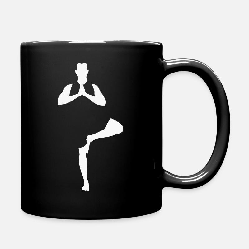 Yoga Tree Pose, white - Full Colour Mug - black