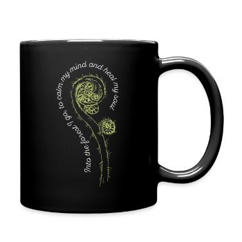 Into the forest - Farn grün weiß - Tasse einfarbig - Schwarz - Rechts