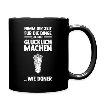 Dönerspieß Kebab Döner - Tasse einfarbig - Schwarz - Rechts