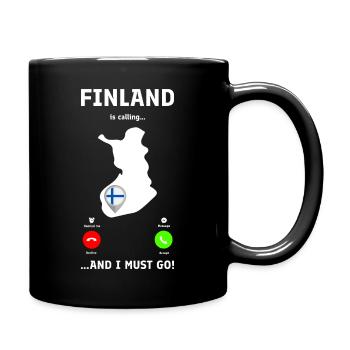 La Finlande appelle - Conception amusante d’appels entrants - Mug uni - noir - Droite