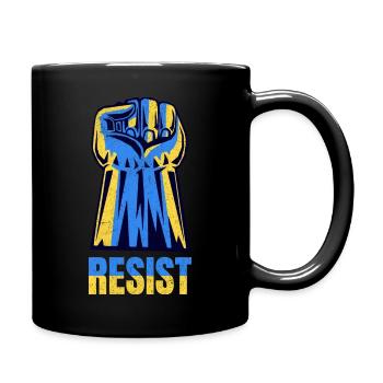 Résister à l’Ukraine : le poing ukrainien - Mug uni - noir - Droite