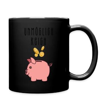 unmöglich reich - Tasse einfarbig - Schwarz - Rechts