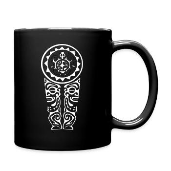 Maori Chest Logo 102 White - Full Colour Mug - black - Right