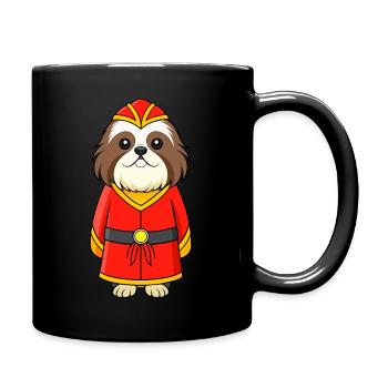 Königlicher Pekinese in chinesischer Kleidung - Tasse einfarbig - Schwarz - Rechts