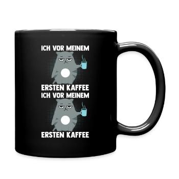 Chat avant mon premier café - Mug uni - noir - Droite