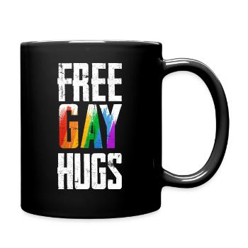 Câlins gays gratuits LGBTQ Pride CSD - Mug uni - noir - Droite