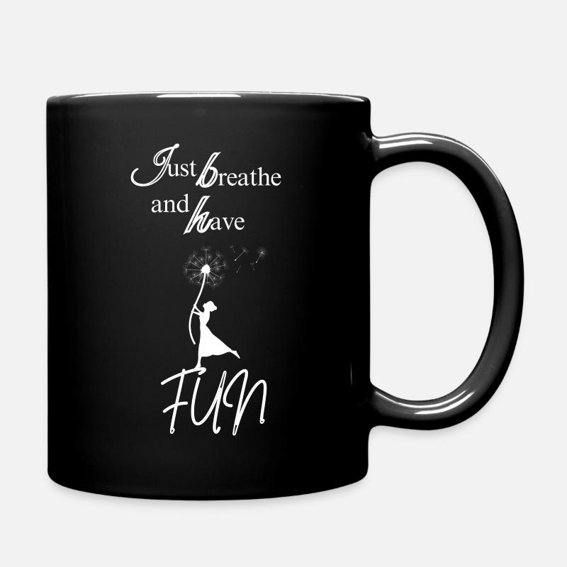 Pusteblume weiß - Tasse einfarbig - Schwarz