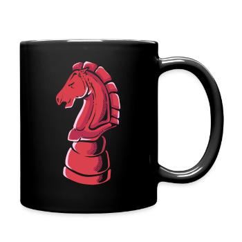 Ritter-Schachfigur Manager des Schachclubs - Tasse einfarbig - Schwarz - Rechts